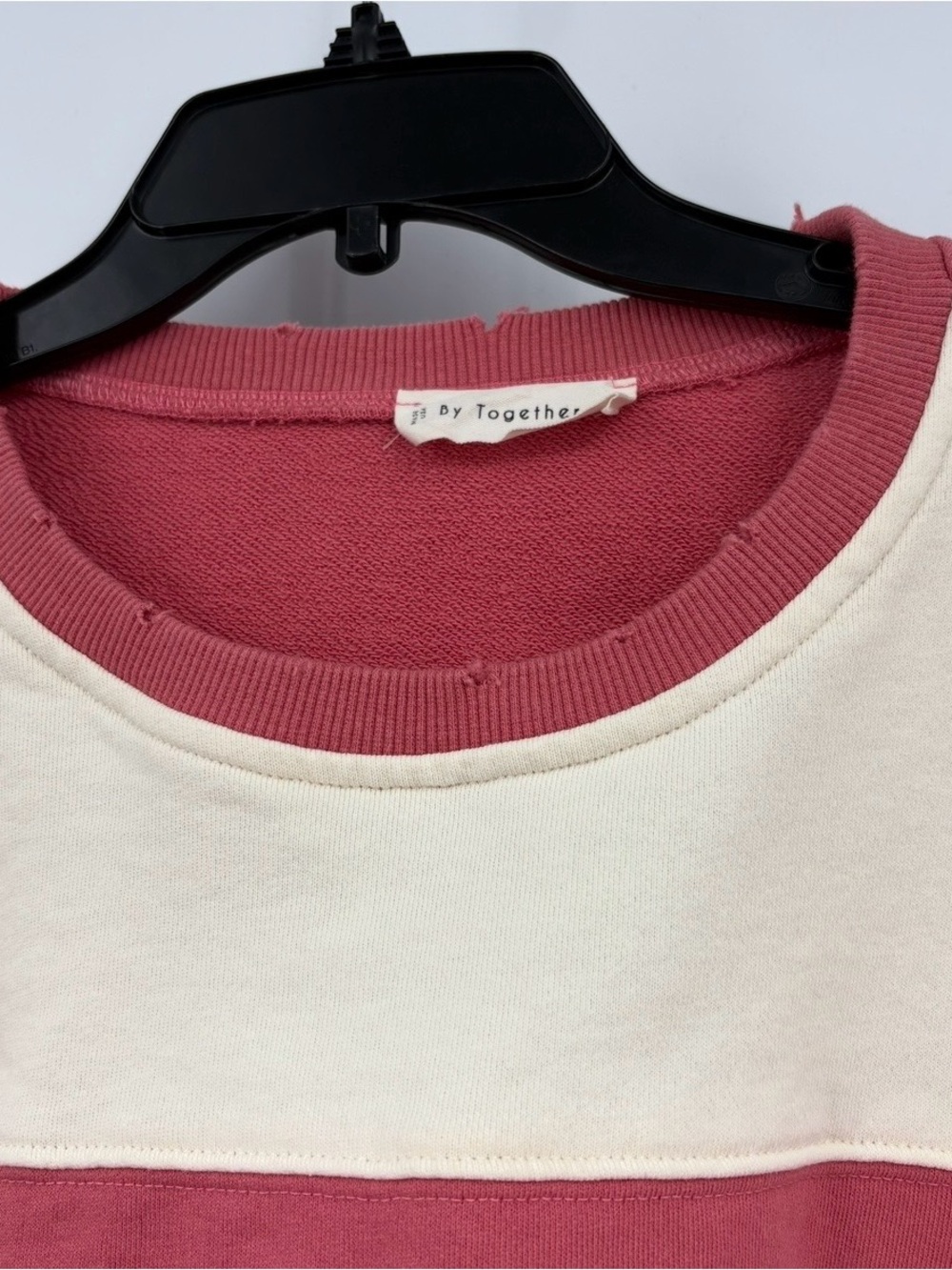By Together Cropped Oversized Colorblock Sweatshirt Women's Size L - Picture 4 of 6